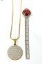 Gold Color Hilye-I Şerif and Ayetel Kürsi Written Prayer Spiritual Design Stainless Steel Necklace with Thick Doc Chain - 4