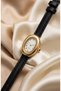 Classic Women's Watch Gold Color Oval Case Black Leather Band Vintage Watch |   Old Money Luxury Roman Numeral Elegant Stylish Women's Wristwatch 2026 - 2