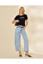 Women Black Graphic Ribbed T-Shirt - 2