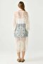 Floral Embroidered Tie-Front Long Beach Dress Beige - 4