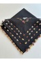 Black Handcrafted Needlework Embroidery/Needlework/Yemeni/Cloth 100X100 cm - 3
