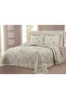 Ruffle Detailed Patterned Double Bedspread Set 240X260 cm – Soft Pique Set with Muslin Texture + 2 Pillowcases