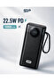 باور بنك بسعة 10000mAh شحن سريع 22.5W مع كيابل مدمجة Type-C وLightning وشاشة رقمية GOLDEN PLUS - 5