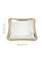 6-Piece Spike Patterned Tray - Stainless Steel Coffee and Catering Serving Presentation Tray with Gold Frame - 6