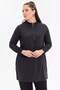 Two-Thread Stand Collar Zippered Single-Pocket Tunic - 3