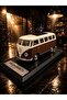 Volkswagen T1 Minibus Diecast Model Car Brown Classic Nostalgic Minibus with Special Stand - 3