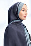 شال أنيق بتصميم هارموني فريم - أزرق داكن - أزرق - 2