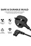 5M Figure 8 Power Cable for TV, Right Angle Power Cord Compatible TVs, 3-Pin Plug, Space-Saving Design, Black - 2
