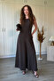 Wide-Legged Brown Jumpsuit with Draped Belt Detail - 4