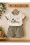 Baby Boy Soft Textured T-Shirt-Shorts Two-Piece Set - 2