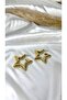 Women's Gold Color Star Earrings - 3