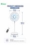 Standing Fan with Remote Control, Silent Pedestal Fan for Bedroom, Powerful Floor Fan with 8 Blades, Wide Oscillation, Adjustable Tilt, Timer Fan for Living Room Office Home - 2