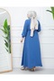 Li̇nda Fabric Sleeves, Pleated, Stone-Embellished Collar and Belt Hürrem Dress - 2