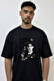 Kim Taehyung_3 Design Printed Oversize Black T-Shirt