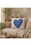 غطاء وسادة مزخرف بنمط قلب أزرق من Happy Place مقاس 43x43 لديكور المنزل الحديث