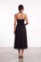 Women's Halter Neck Square Neck Polka Dot Glitter Tulle Midi Length A-Line Dress - 3