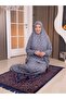 Women's Prayer Gown - Two-Piece Flower-Patterned Seasonal Sweat-Proof Jersey Fabric - Comfortable Fit - 3