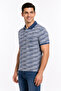 Gradient Transition Cotton Men's Polo Neck T-Shirt 1978-Indigo - 2