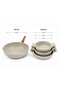 Terra Wok Set 4 Piece Cast Granite Saucepan and Wok Pan Set 18-20-22 cm Saucepan 28 cm Wok Pan Cappuccino - 2