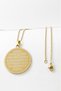 Gold Color Inshirah and Ayetel Kursi Written Double Sided 60 cm Accordion Chain Stainless Steel Necklace - 6