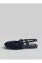 Minor Tweed Black Tape Detailed Ballerina Flats Mary Jane - 7