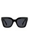 UV Protected Sunglasses Black Frame Grey Mirror Lens 50mm - TH-2051/S-807 - 2