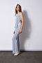 Baklava Pattern Lace-Up Knitwear Set Baby Blue-Ecru - 2
