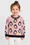 Penguin Patterned Girls' Sweater 23212