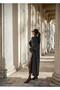 Dgn's Shawl Collar Women's Knitwear Long Cardigan Black-Anthracite - 4