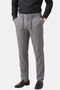 Gray Slim Fit Lycra Linen Textured Elastic Waist Drawstring Summer Men's Trousers 2603001 - 3