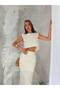 Premium Woven Fabric Crop Blouse and Midi Skirt Two-Piece Set - 3