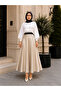 Women's Ribbed Shorts Lined Satin Full Circle Mevlana Skirt - 2
