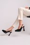 Women's Metallic Leather Pointed Toe Open Back Evening Dress Shoes - 2