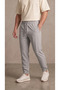 Men's Gray Parachute Fabric Zippered Sweatpants with Back Pockets
