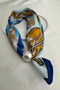 Colorful Kayak Pattern Pearl Detail Scarf Necklace (45cm) - 3