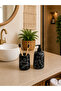 Decorative Bohemian Style 2 Piece Bathroom Set Liquid Soap Dispenser Toothbrush Holder Set - 4