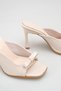 Women's Accessory Detailed Heeled Sandals in Patent Leather - 4