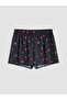 Seray New Season Satin Women's Pajama Set with String Straps and Heart Design Shorts - 7