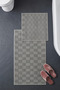 Lunaanthracite/Grey 2-Piece Mat Set Bathroom, Soft, Machine Washable, 60X100+50X61