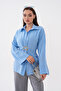 Modal Woven Shirt with Back Belt Fastening and Front Buckle Detail - 5