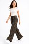 Women's Wrinkled Textured Wide-Leg Elastic Waist Lace-Up Comfortable Casual Trousers - 3