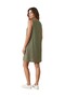 Women's Muslin Linen Sleeveless Above-Knee Dress with Side Pockets Comfortable Fit - 2