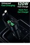 4-in-1 Car Charger, 180° Adjustable, Retractable Lightning & Type-C, 30W Fast, Multi-Device, 4 Outputs, Black - 2