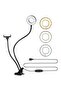 2-In-1 LED Ring Light with Cell Phone Holder Stand – Adjustable Brightness, Perfect for Video Calls, Streaming, Selfies, Photography, Compact Design, Black/White