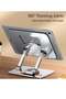 Rotatable Adjustable Tablet Stand – Silver Desk Mount for 4-12 Inch Tablets & Smartphones - 4