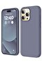 Compatible with iPhone 15 Pro Max Case, Liquid Silicone, Full Body Shockproof Cover, Lavender Gray
