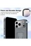 iPhone 17 Pro 5G 2025 Silicone TPU Case with Card Holder & Hand Grip | Slim Shockproof Wallet Cover with Kickstand Stand - 2