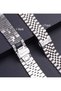 Compatible with Apple Watch Band 44mm 42mm 40mm 38mm Stainless Steel Heavy Band with Butterfly Folding Clasp Link Bracelet for iWatch Series 6/SE Series 5/4/3/2/1 MenSilver 44mm/42mm - 4