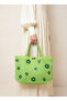 Lime Daisy Canvas Tote Bag - 4