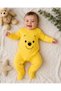 100% Cotton Baby Bodysuit Set Yellow Teddy Bear Patterned 2 Piece Long Sleeve Jumpsuit with Hat Newborn 0-3 Months 3-6 Months - 6